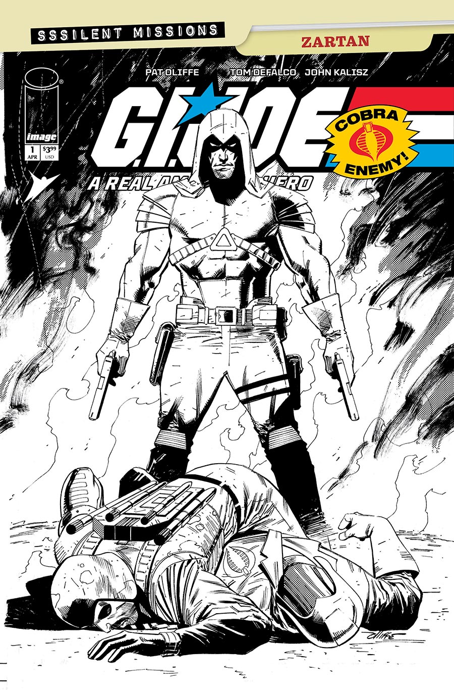 GI Joe A Real American Hero Sssilent Missions Zartan #1 (One Shot) Cover C Incentive Patrick Olliffe Black & White Cover