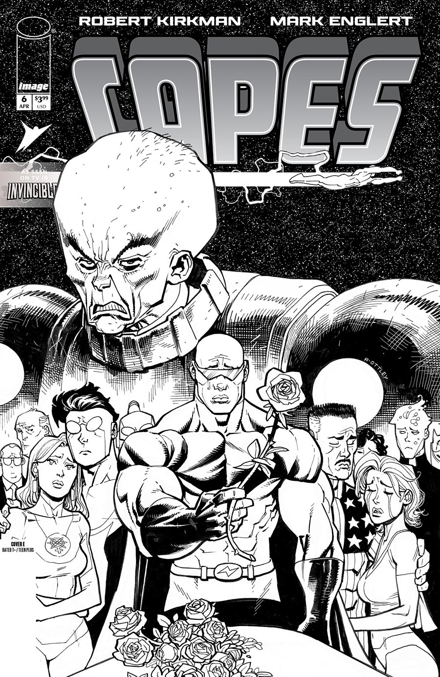 Capes Vol 2 #6 Cover E Incentive Ryan Ottley Black & White Cover (Invincible Universe)