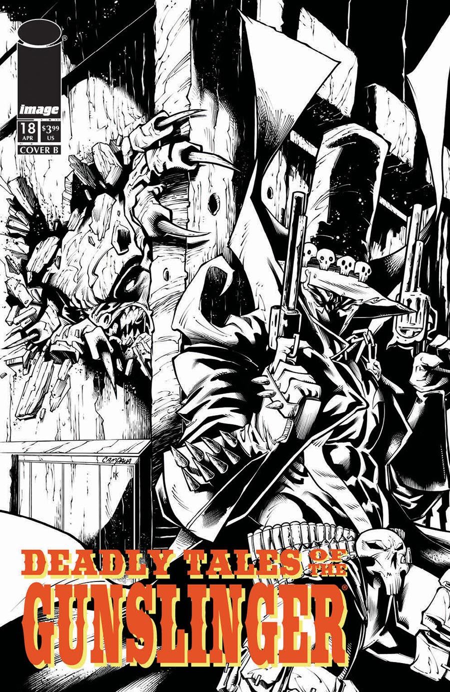 Deadly Tales Of The Gunslinger Spawn #18 Cover B Variant Chris Campana Black & White Cover