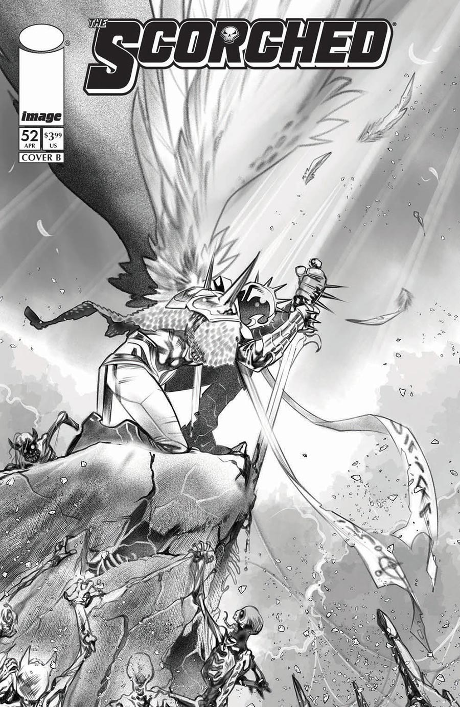 Scorched #52 Cover B Variant Ig Guara Black & White Cover (Spawn Universe)