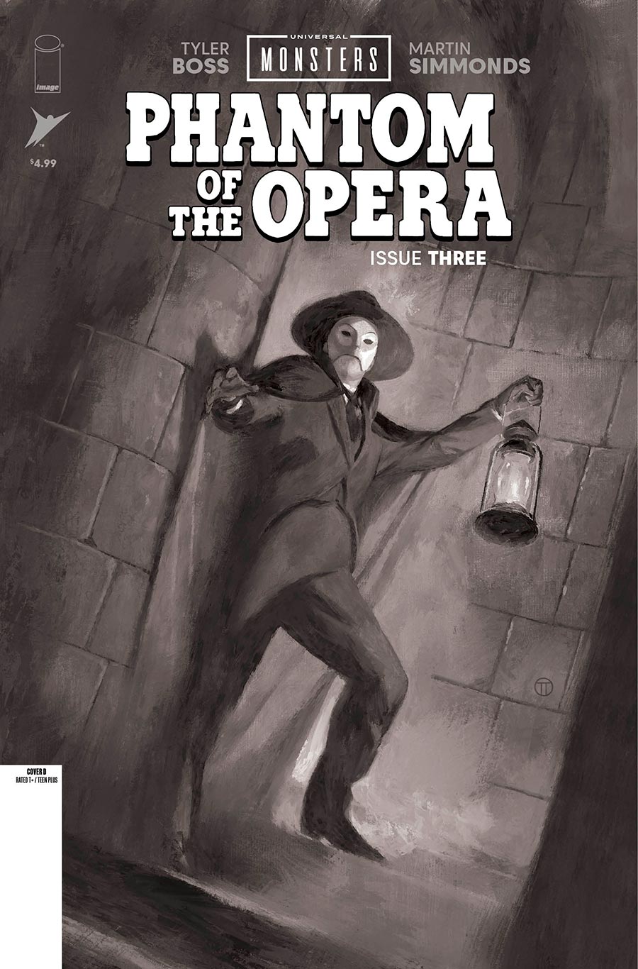 Universal Monsters The Phantom Of The Opera #3 Cover D Incentive Julian Totino Tedesco Black & White Classic Horror Cover