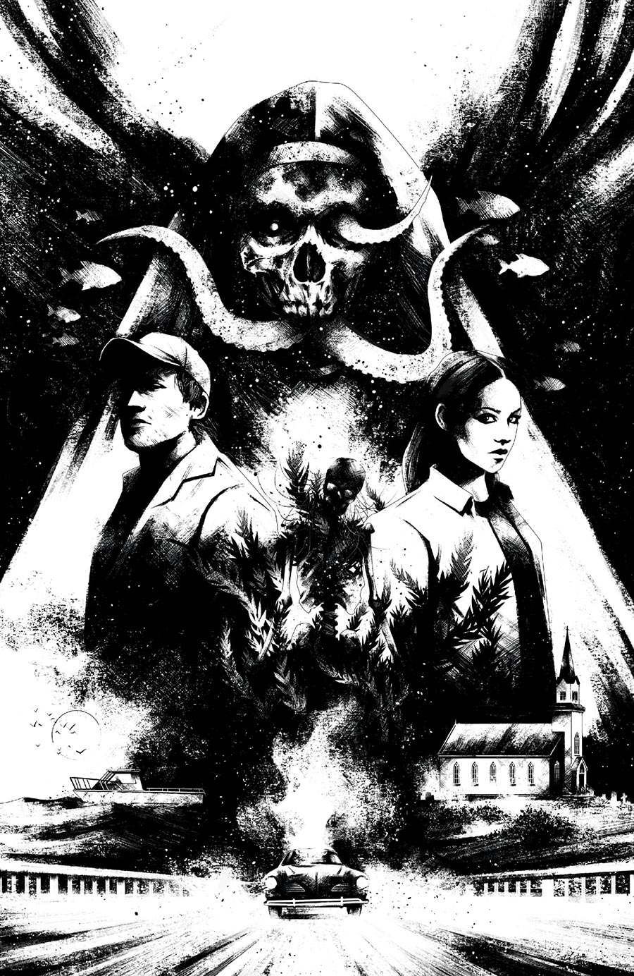 Estuary A Ghost Story #1 Cover E Incentive Maan House Black & White Cover