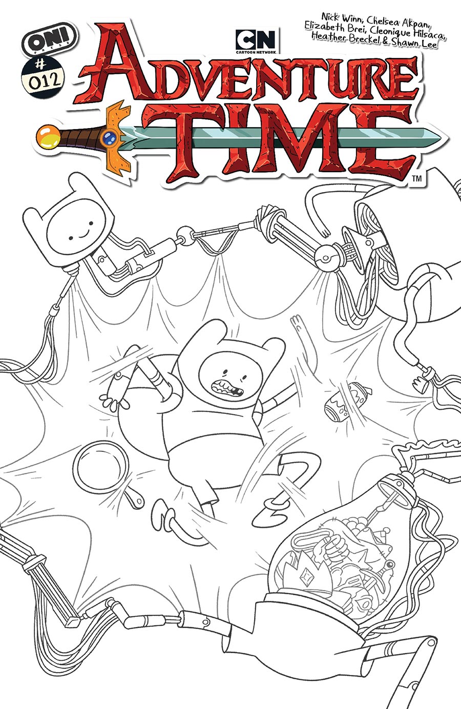 Adventure Time Vol 2 #12 Cover E Incentive Nick Winn Black & White Cover