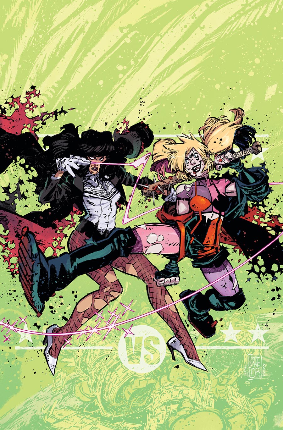 DC K.O. Harley Quinn vs Zatanna #1 (One Shot) Cover F 2nd Ptg A Jorge Corona Logo Color Variant Cover (DC All In)