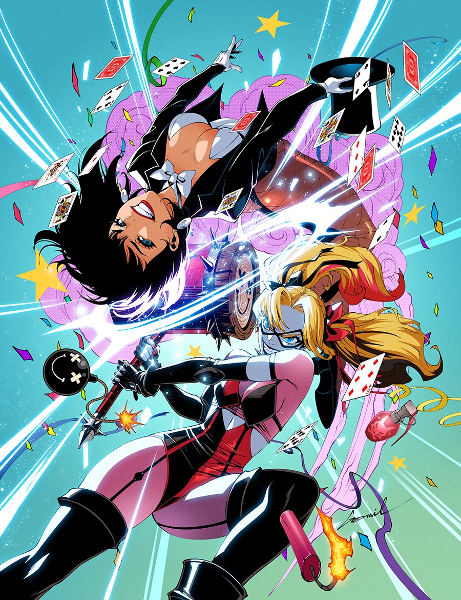 DC K.O. Harley Quinn vs Zatanna #1 (One Shot) Cover G 2nd Ptg B Godtail Card Stock Variant Cover (DC All In)