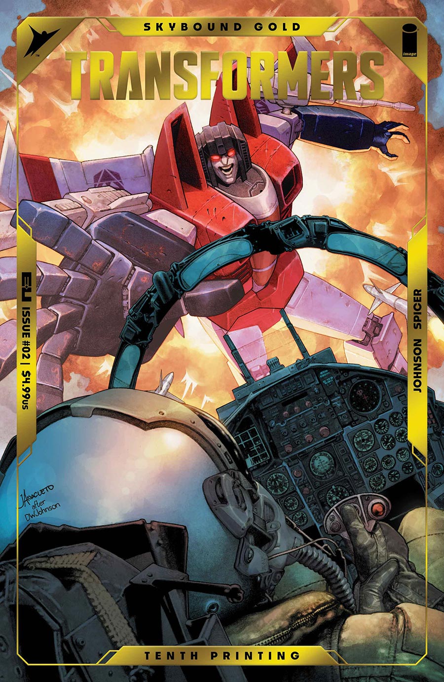 Transformers Vol 5 #2 Cover Q 10th Ptg B Jay Anacelto & Romulo Fajardo Jr Embosssed & Gold Foil Variant Cover