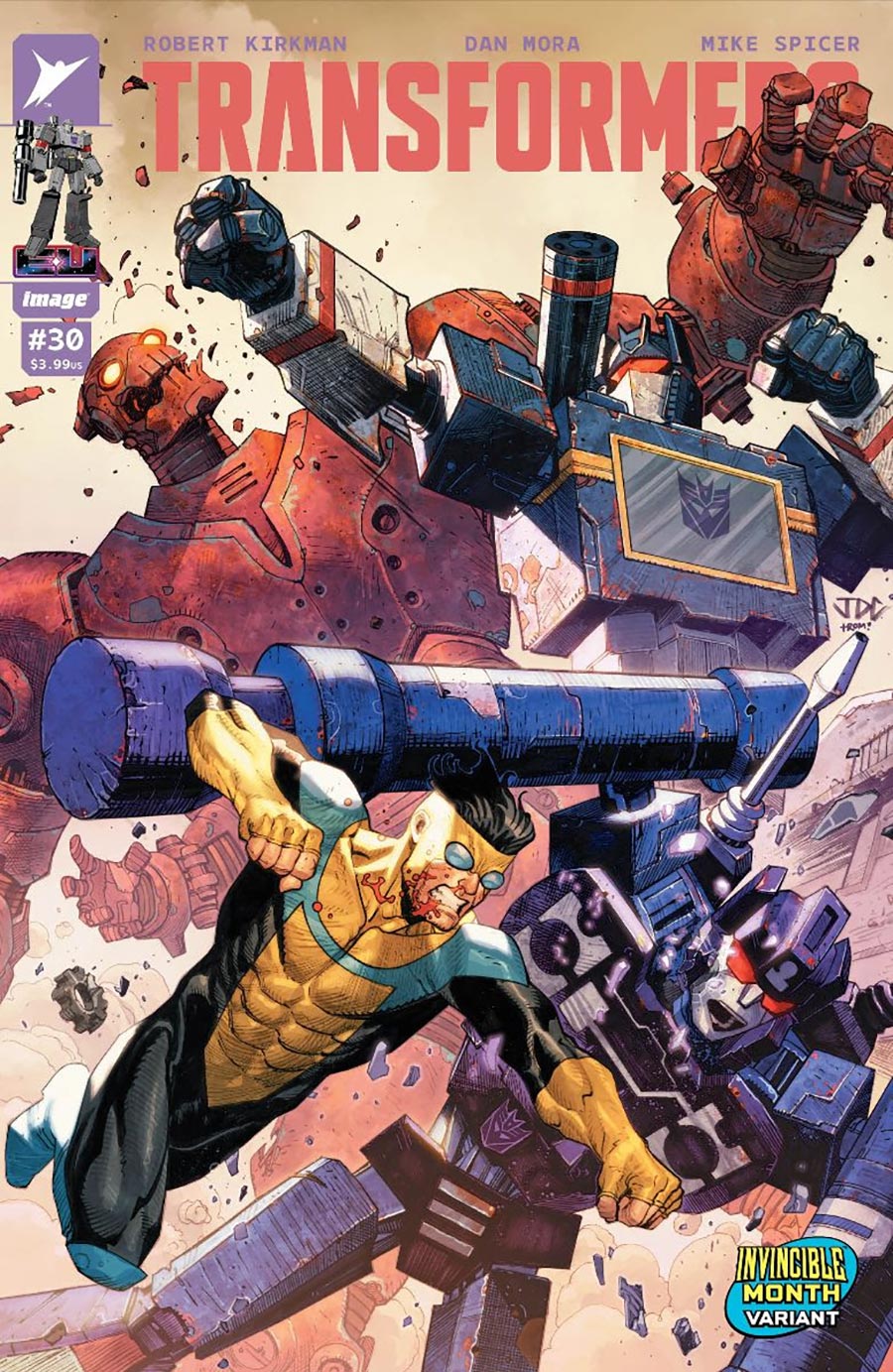 Transformers Vol 5 #30 Cover F Variant Joshua Cassara Invincible Team-Up Cover (Limit 1 Per Customer)