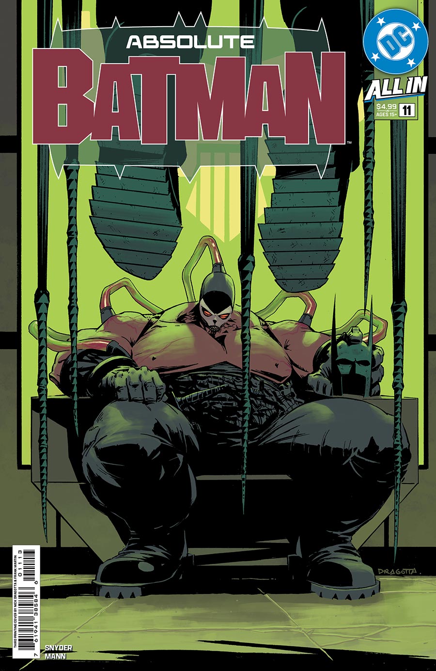 Absolute Batman #11 Cover G 3rd Ptg Nick Dragotta Logo Color Variant Cover (DC All In)