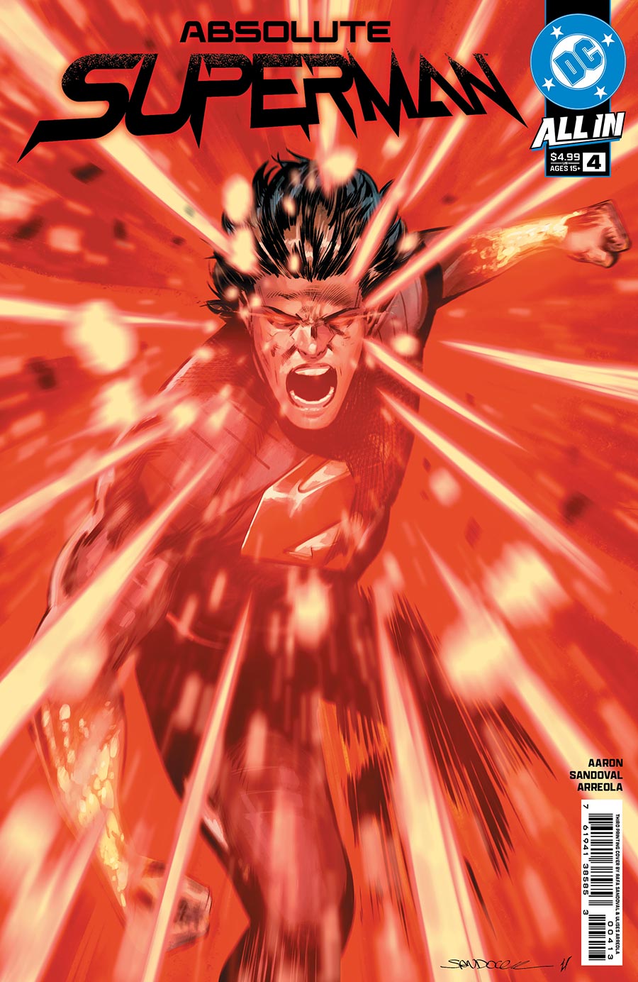Absolute Superman #4 Cover H 3rd Ptg Rafa Sandoval Logo Color Variant Cover (DC All In)