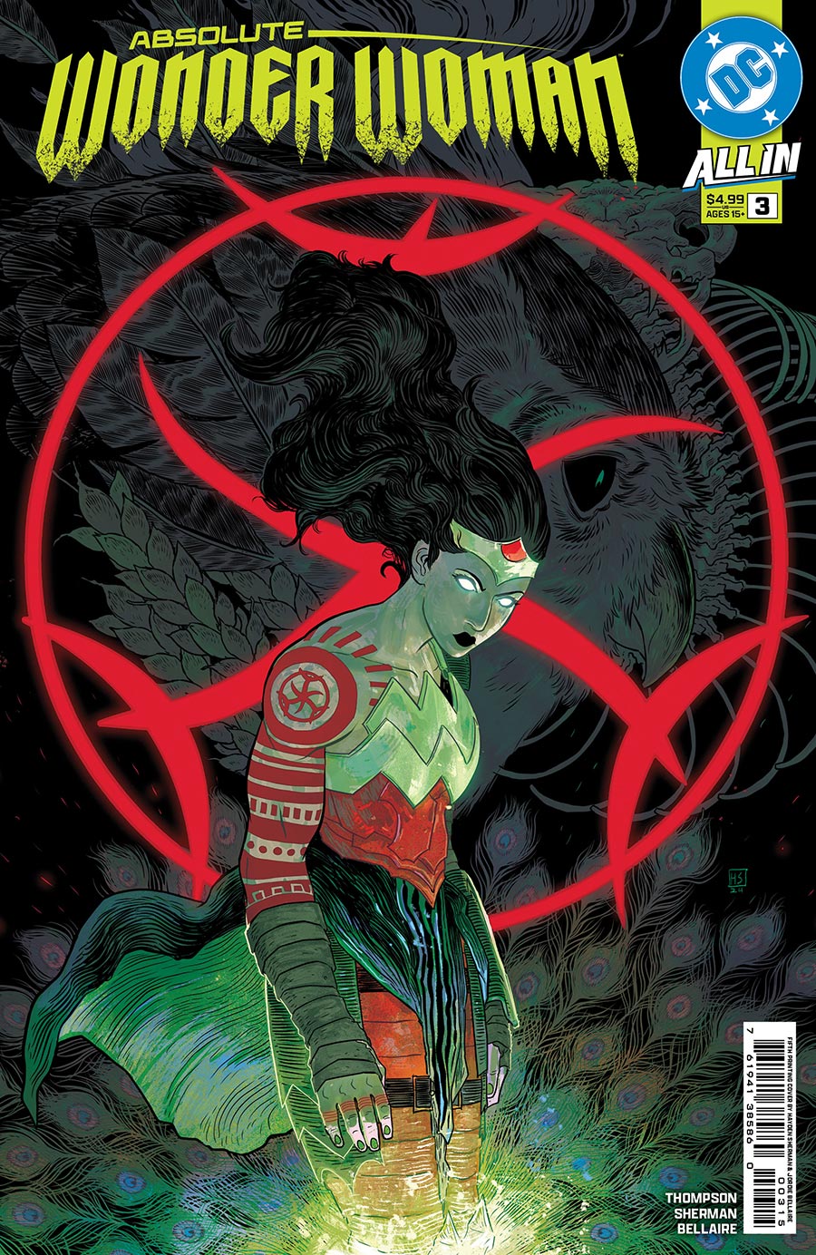 Absolute Wonder Woman #3 Cover I 5th Ptg Hayden Sherman Logo Color Var iant Cover (DC All In)