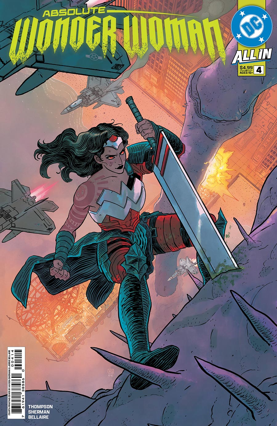 Absolute Wonder Woman #4 Cover I 4th Ptg Hayden Sherman Logo Color Variant Cover (DC All In)