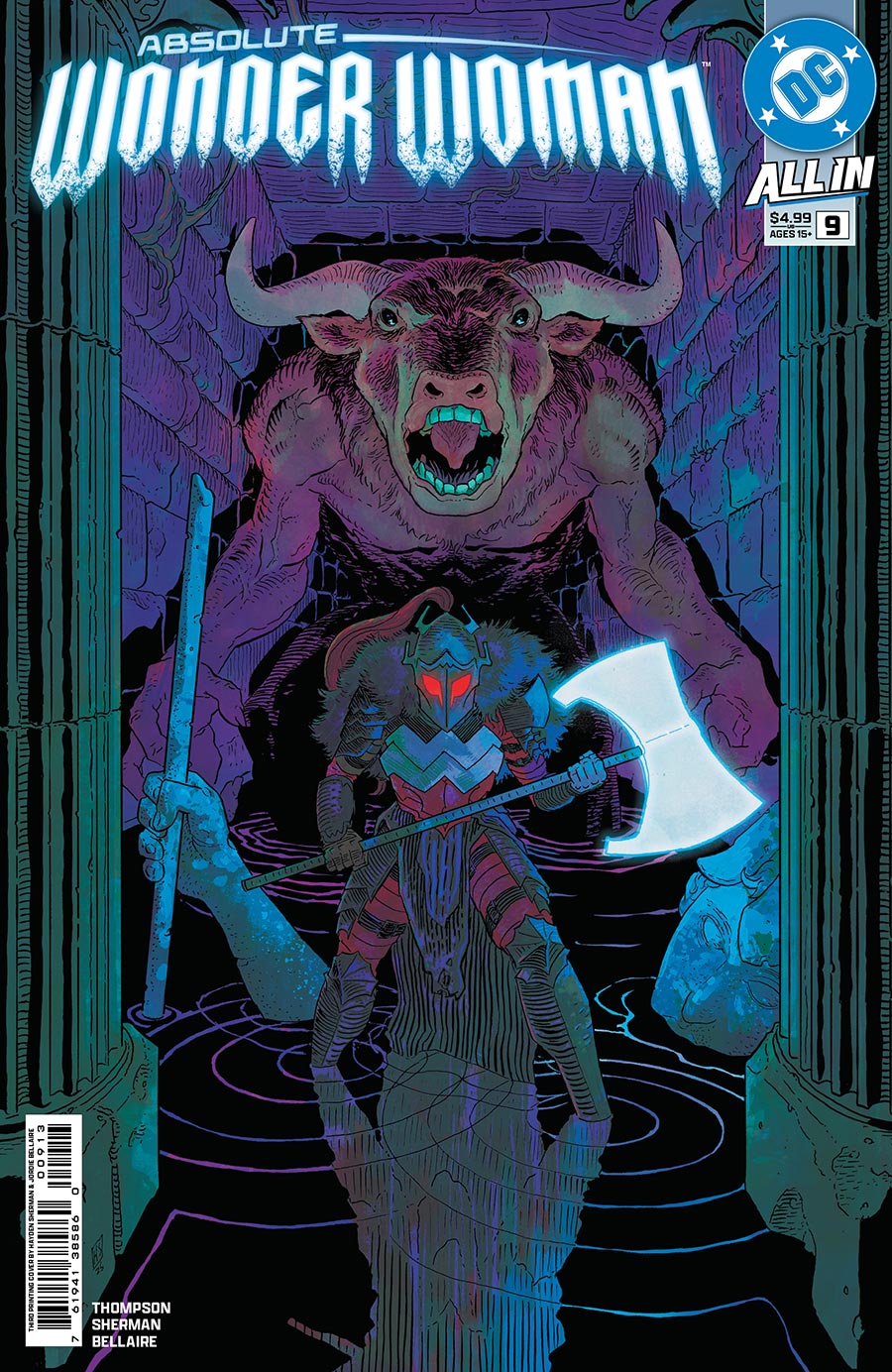 Absolute Wonder Woman #9 Cover G 3rd Ptg Hayden Sherman Logo Color Variant Cover (DC All In)