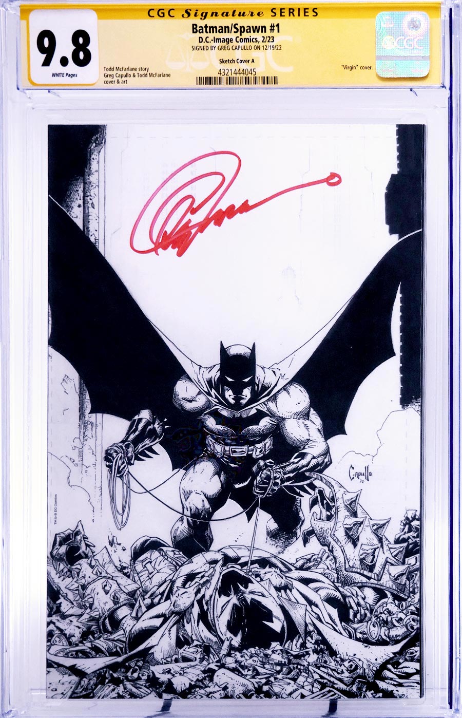 Batman Spawn #1 (One Shot) Cover Z-H Incentive Greg Capullo Signed Variant Cover CGC Signature Series 9.8 Signed By Greg Capullo