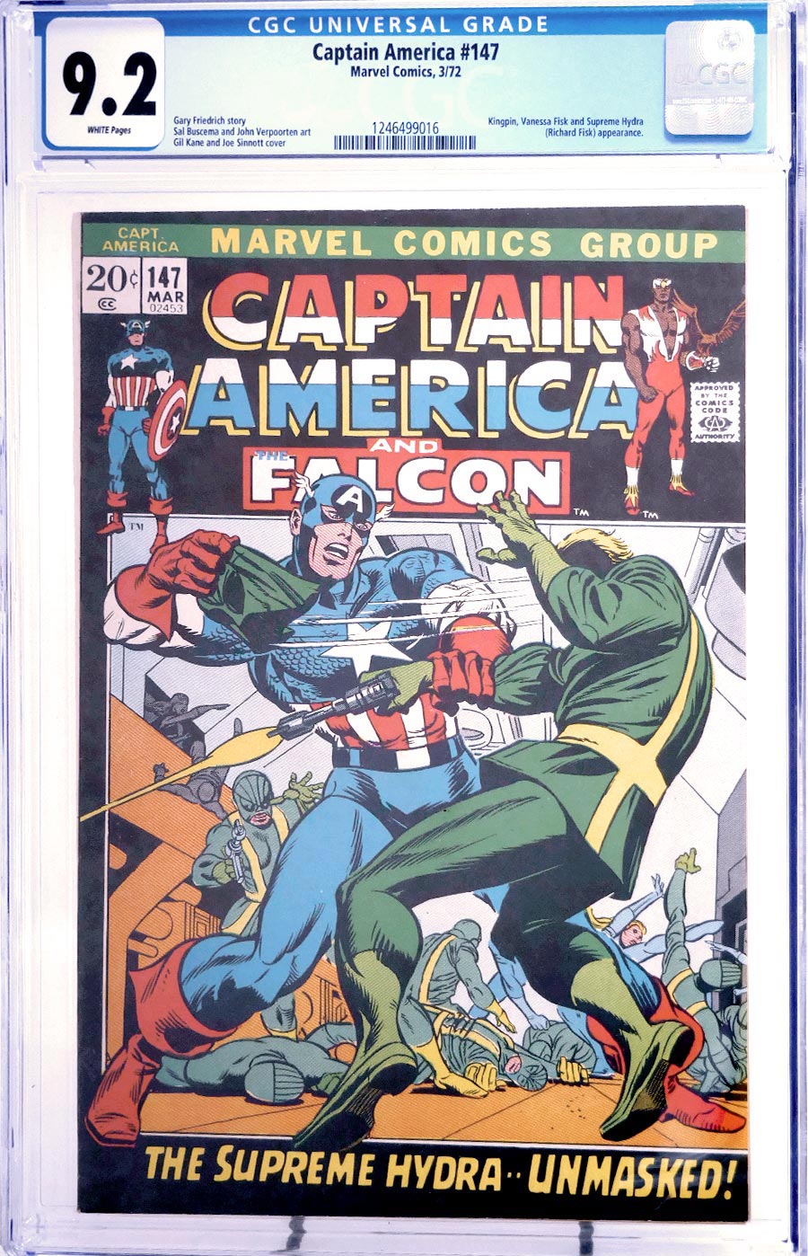 Captain America Vol 1 #147 Cover B CGC 9.2