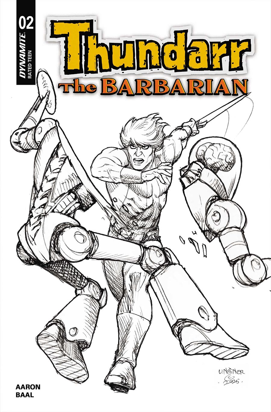 Thundarr The Barbarian #2 Cover L Variant Joseph Michael Linsner Line Art Cover