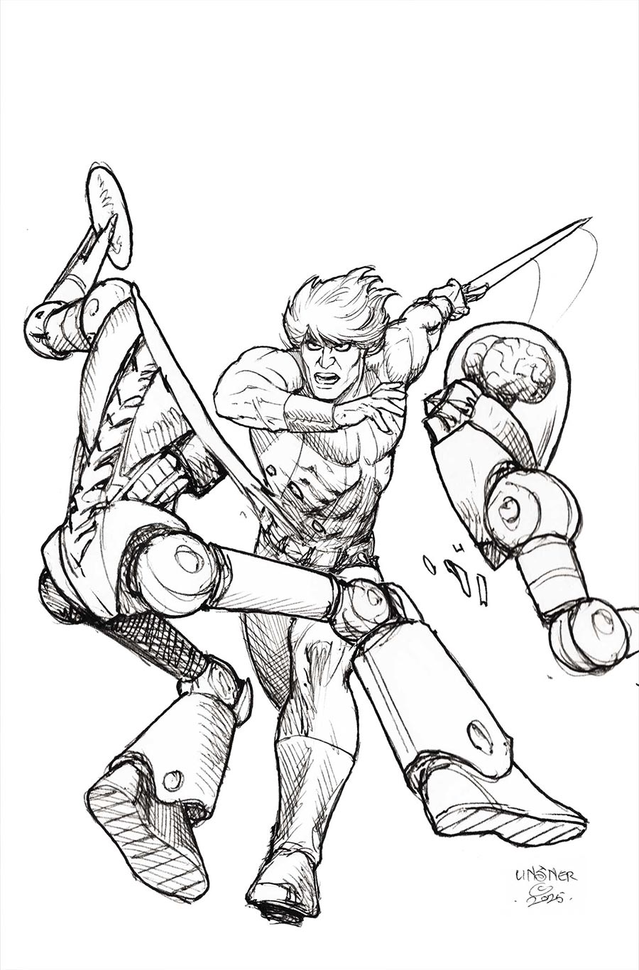 Thundarr The Barbarian #2 Cover N Incentive Joseph Michael Linsner Line Art Virgin Cover