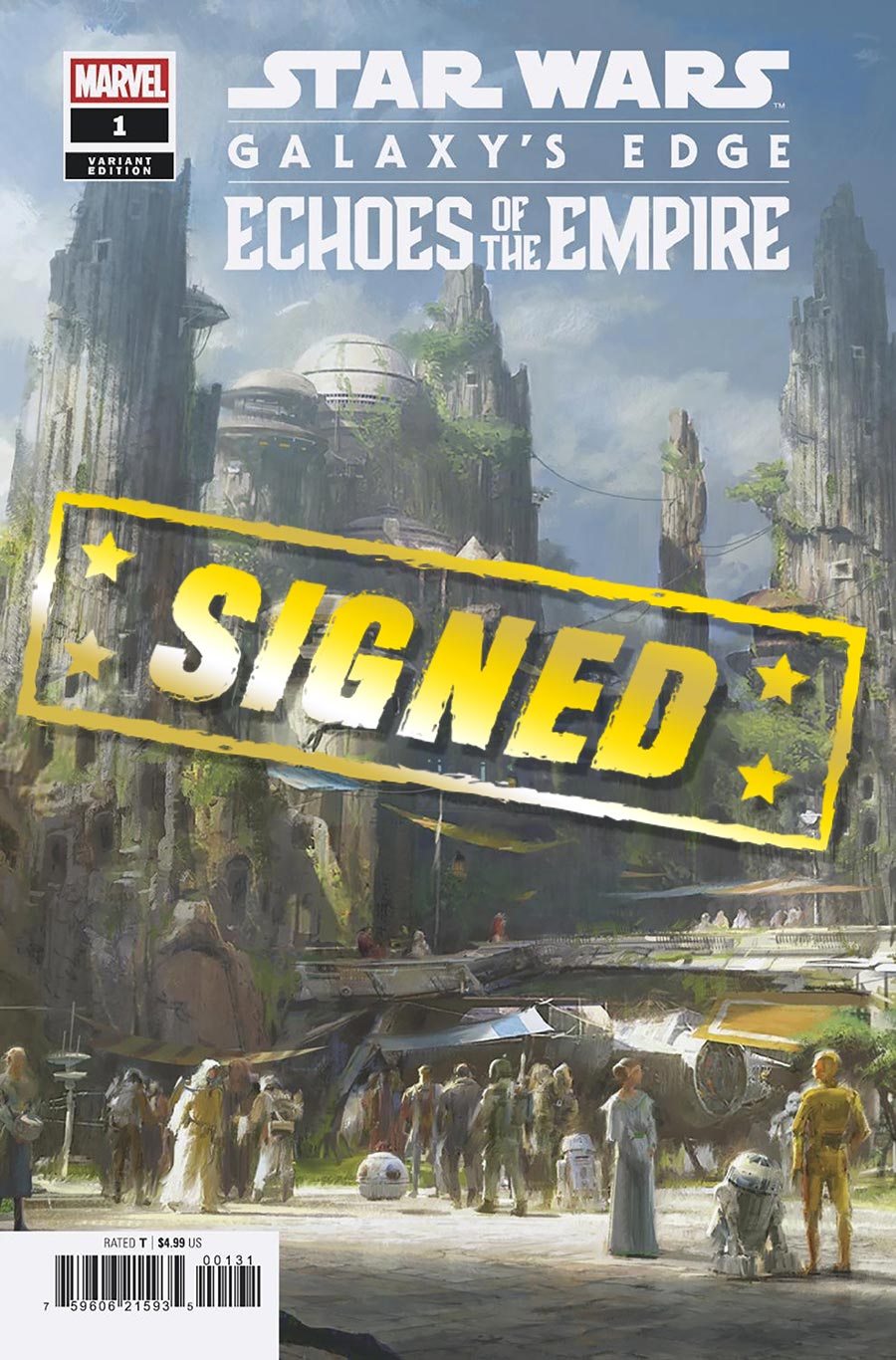 Star Wars Galaxys Edge Echoes Of The Empire #1 Cover H Variant Erik Tiemens Concept Art Cover Signed By Ethan Sacks