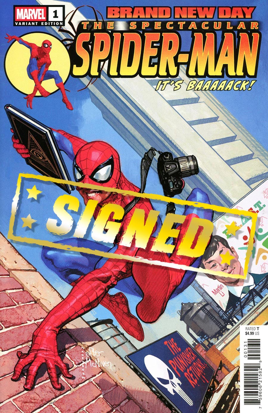 Spectacular Spider-Man Brand New Day #1 Cover K Variant Josemaria Casanovas Homage Cover Signed By Dan Slott