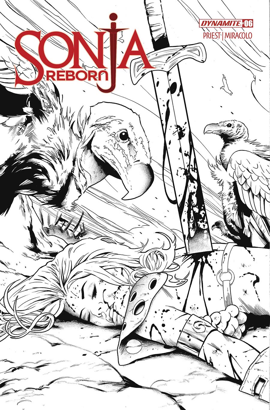 Sonja Reborn #6 Cover K Variant Greg Land Line Art Cover
