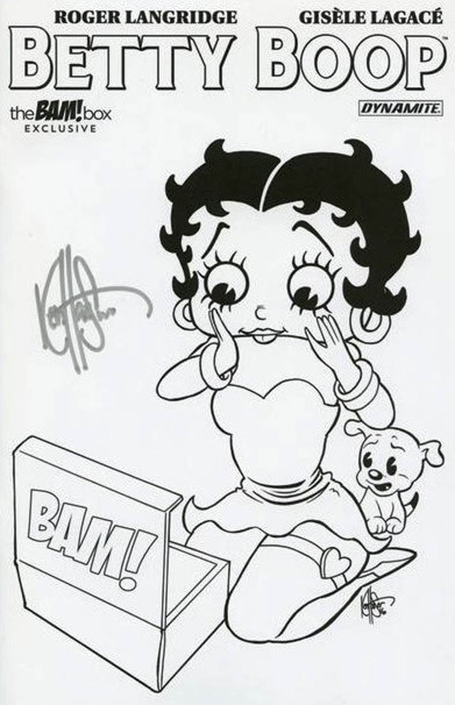 Betty Boop #2 Cover D Bam! Box Exclusive Black & White Edition Signed by Ken Kaeser (W/CoA)