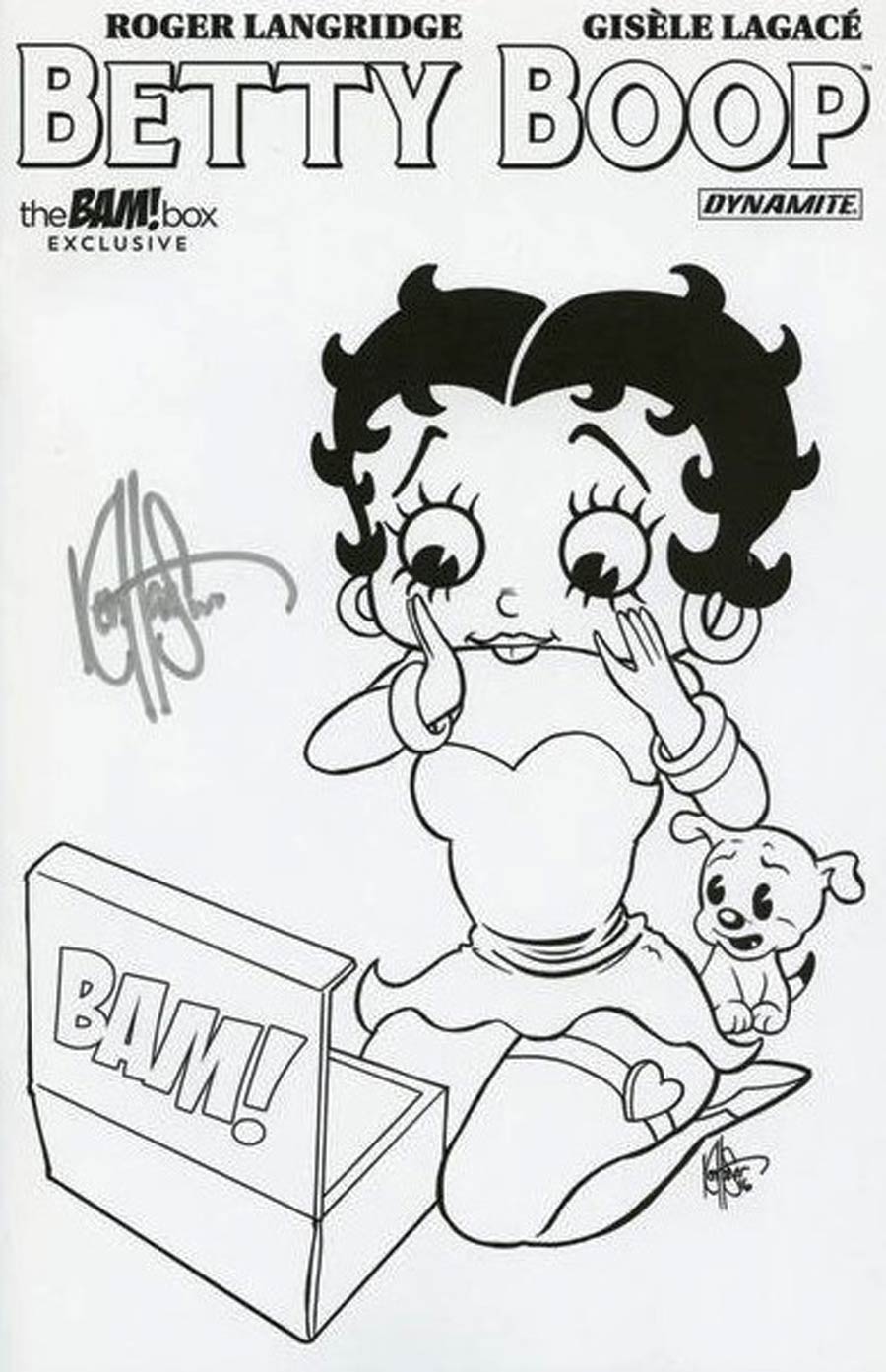 Betty Boop #2 Cover E Bam! Box Exclusive Black & White Edition Signed by Ken Kaeser (W/o CoA)