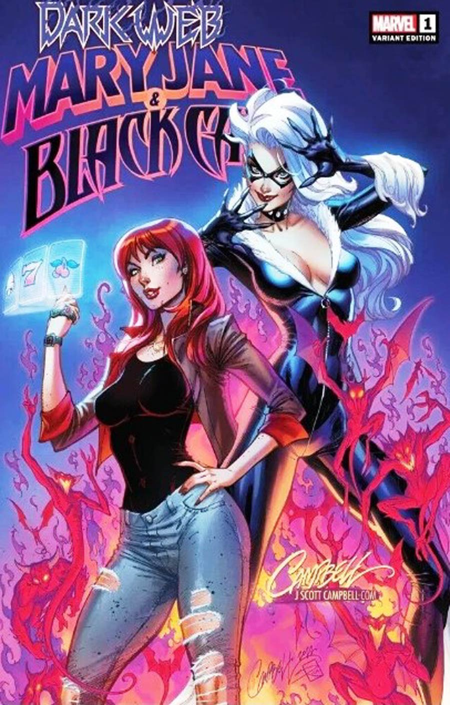 Mary Jane And Black Cat #1 Cover K J. Scott Campbell Variant Cover