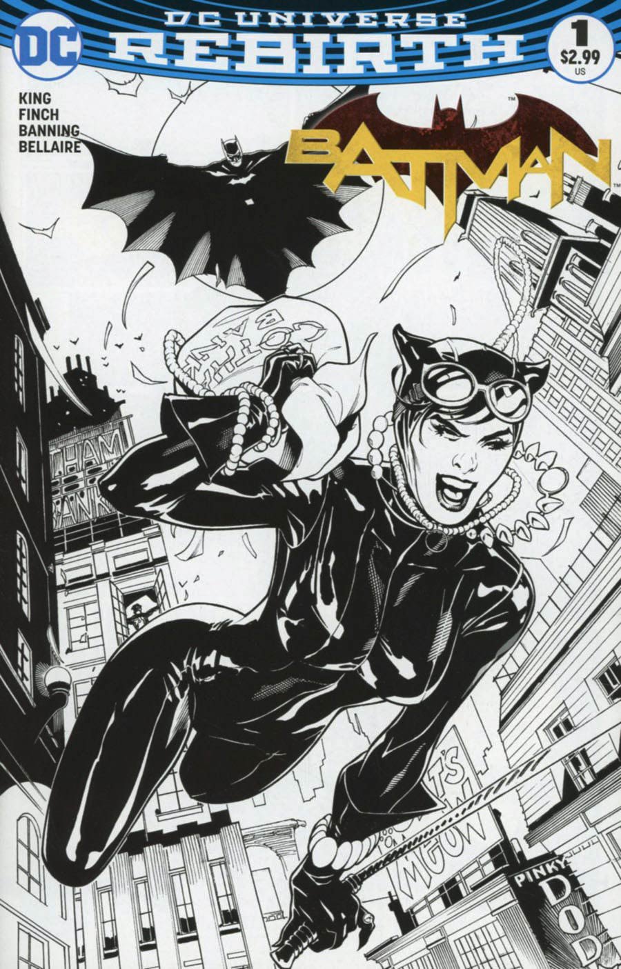 Batman Vol 3 #1 Cover X Midtown Exclusive Terry Dodson Sketch Cover Signed by Tom King (W/o CoA)