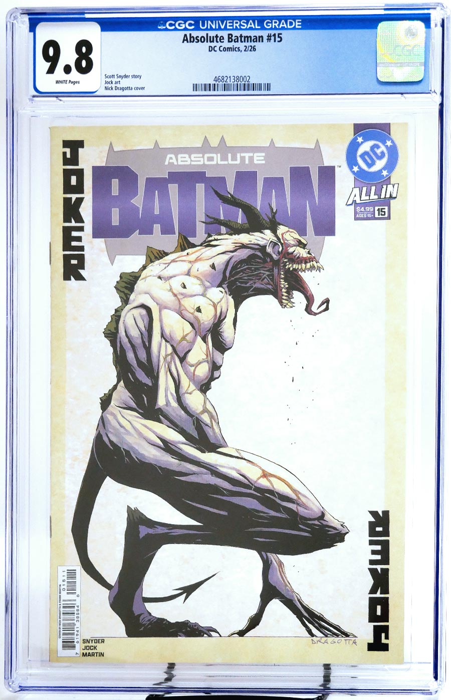 Absolute Batman #15 Cover Q Regular Nick Dragotta Cover CGC 9.8 (DC All In)