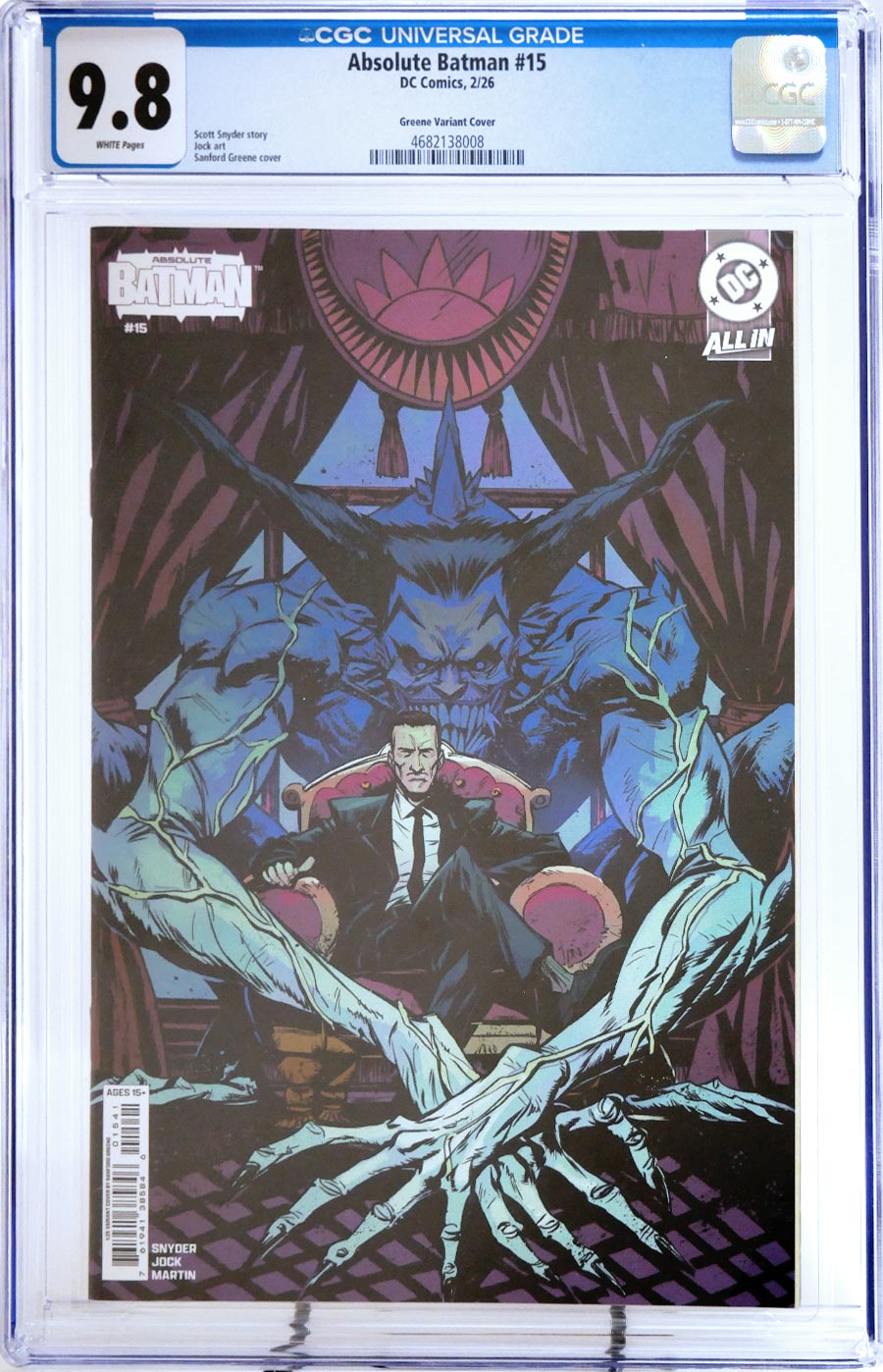 Absolute Batman #15 Cover U Incentive Sanford Greene Card Stock Variant Cover CGC 9.8 (DC All In)