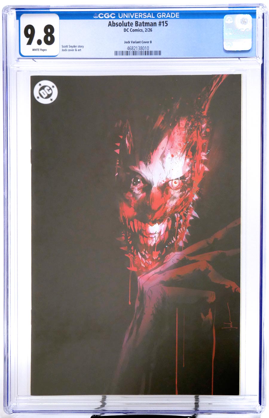 Absolute Batman #15 Cover V Incentive Jock Virgin Card Stock Variant Cover CGC 9.8 (DC All In)