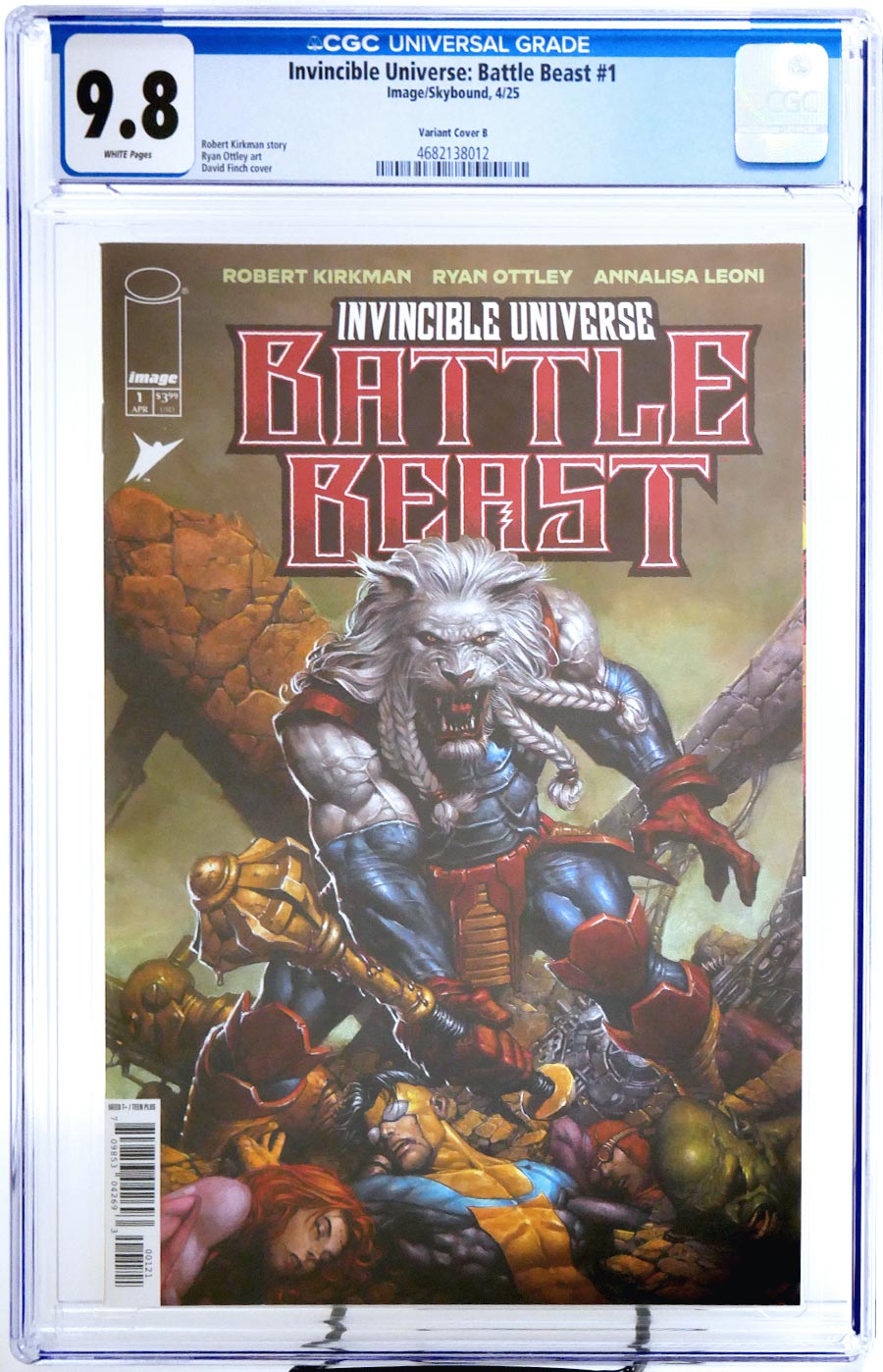 Invincible Universe Battle Beast #1 Cover U Variant Davd Finch Cover CGC 9.8