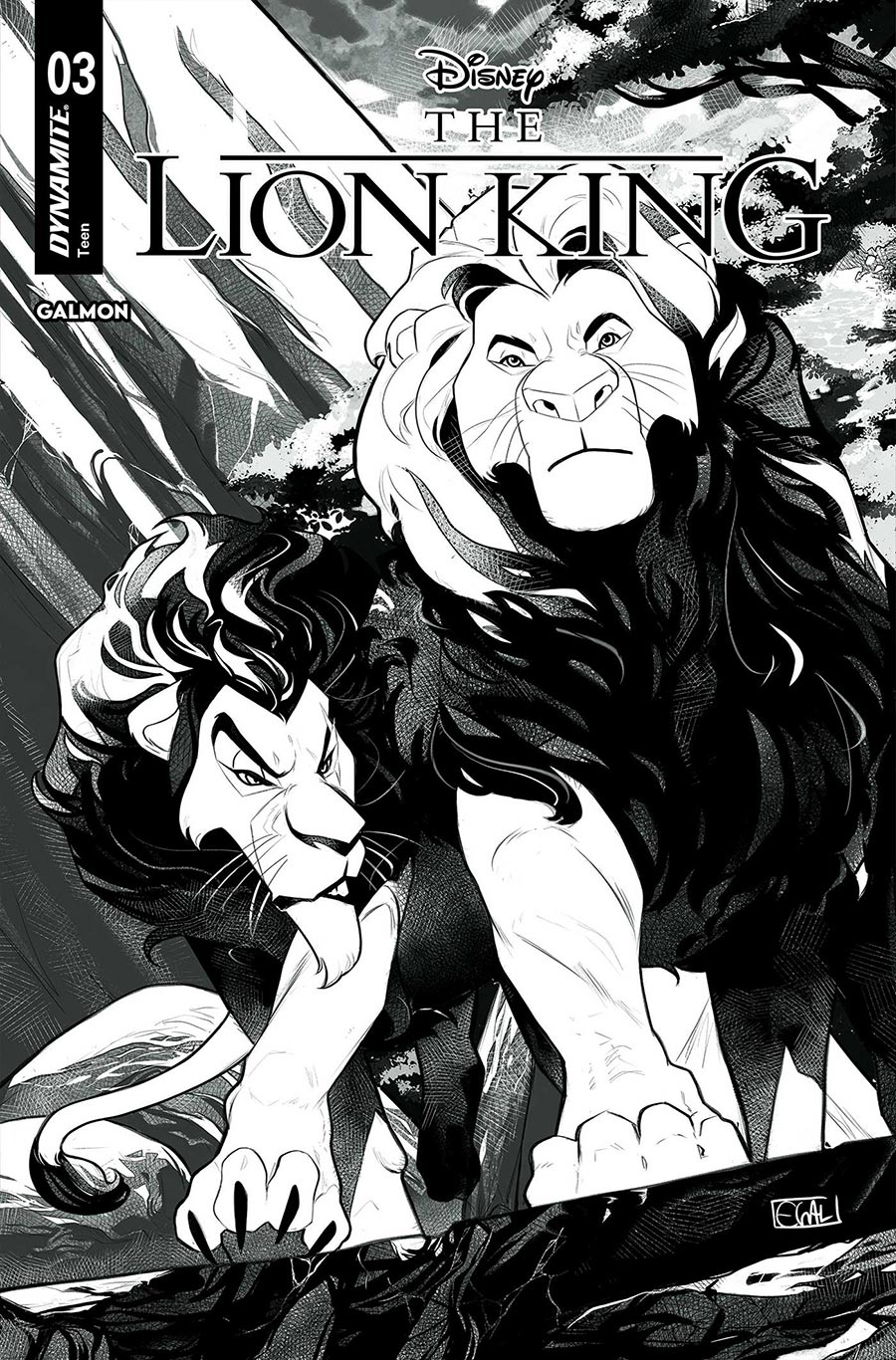 Lion King #3 Cover I Variant Edwin Galmon Line Art Cover