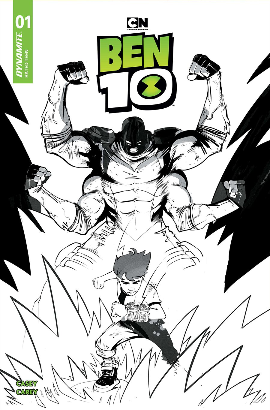Ben 10 Vol 2 #1 Cover K Incentive Sebastian Piriz Line Art Cover