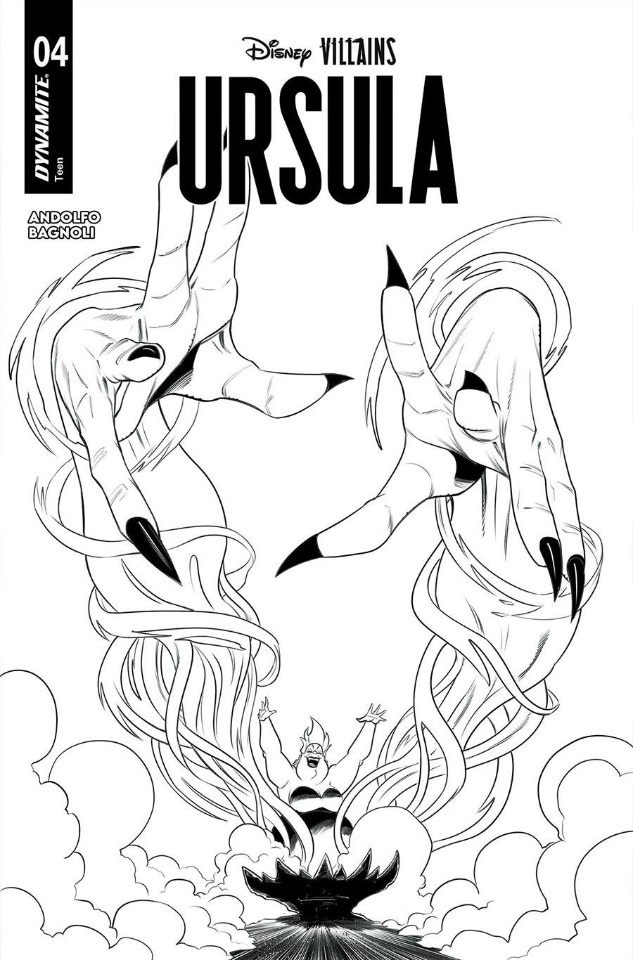 Disney Villains Ursula #4 Cover G Incentive Robert Quinn Line Art Cover