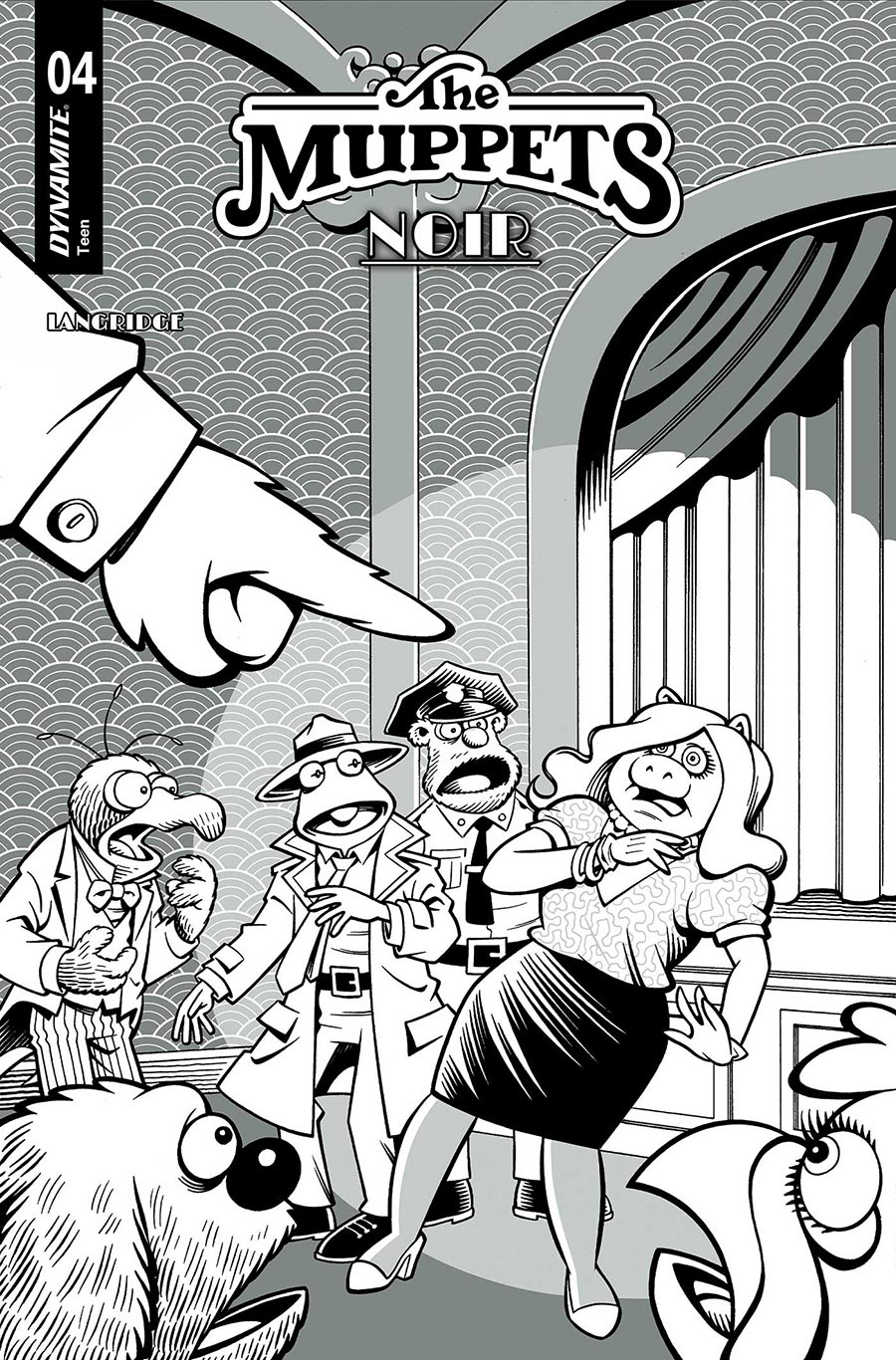 Muppets Noir #4 Cover E Incentive Roger Langridge Line Art Cover