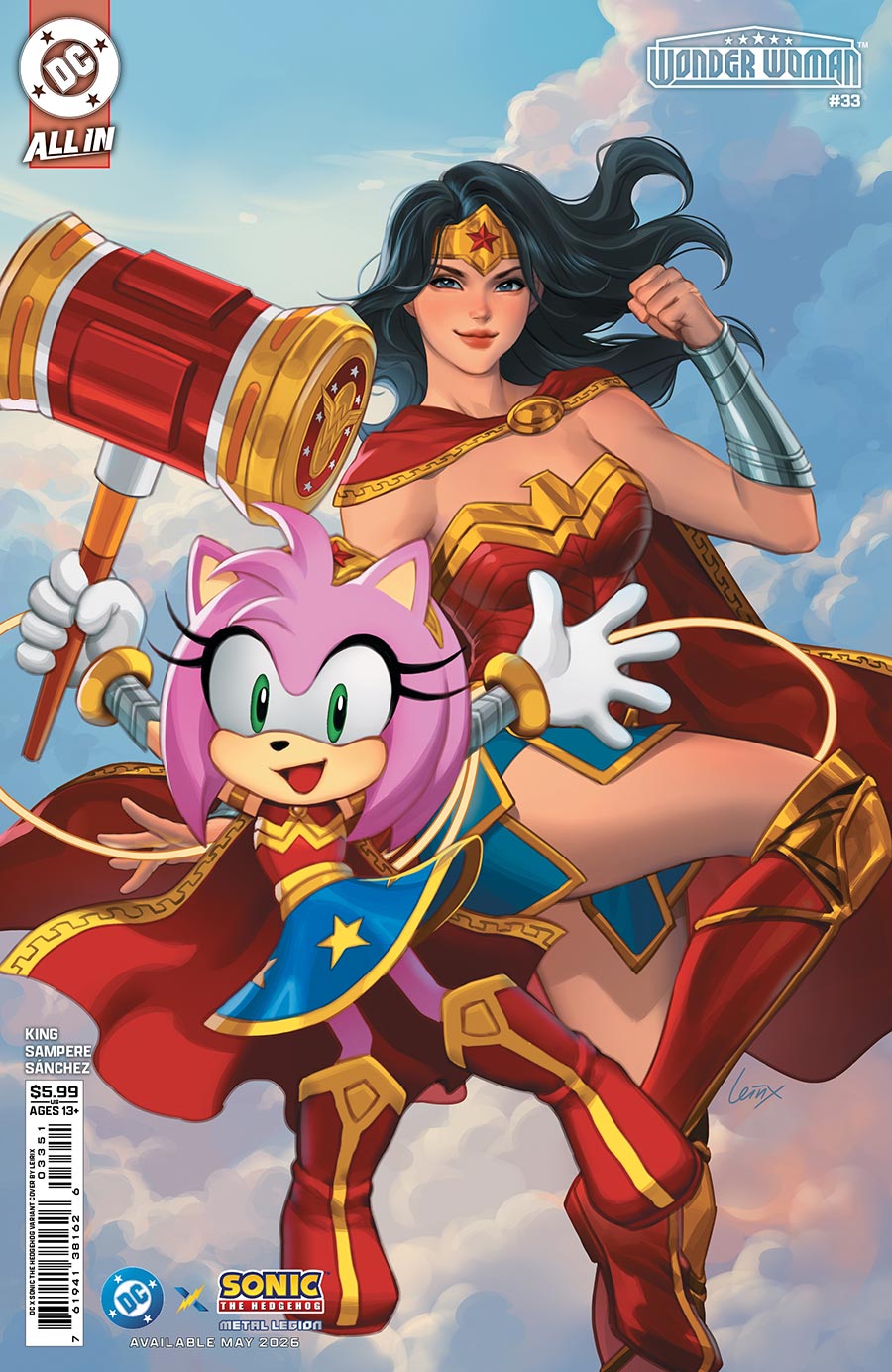 Wonder Woman Vol 6 #33 Cover E Variant Lesley Leirix Li DC x Sonic Card Stock Cover (DC All In)