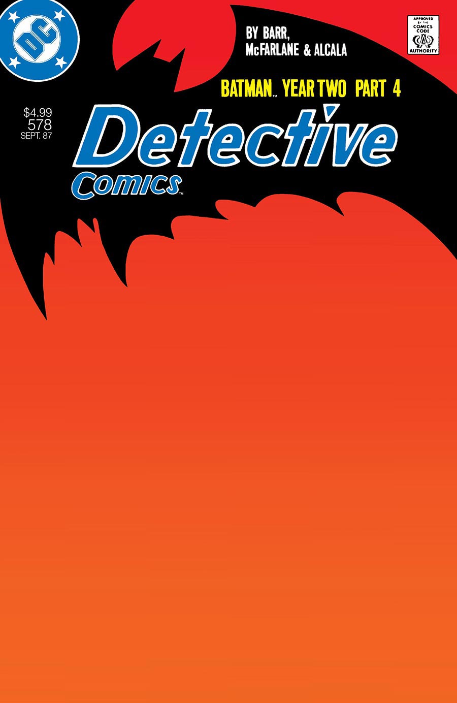 Detective Comics #578 Facsimile Edition Cover B Variant Blank Card Stock Cover (Batman Year Two Part 4 Of 4)