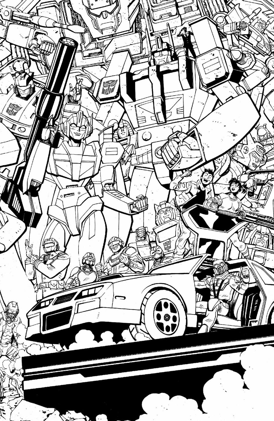 M.A.S.K. Vol 3 #1 Cover F Variant Tom Reilly Energon Universe 3rd Anniversary Connecting Black & White Cover