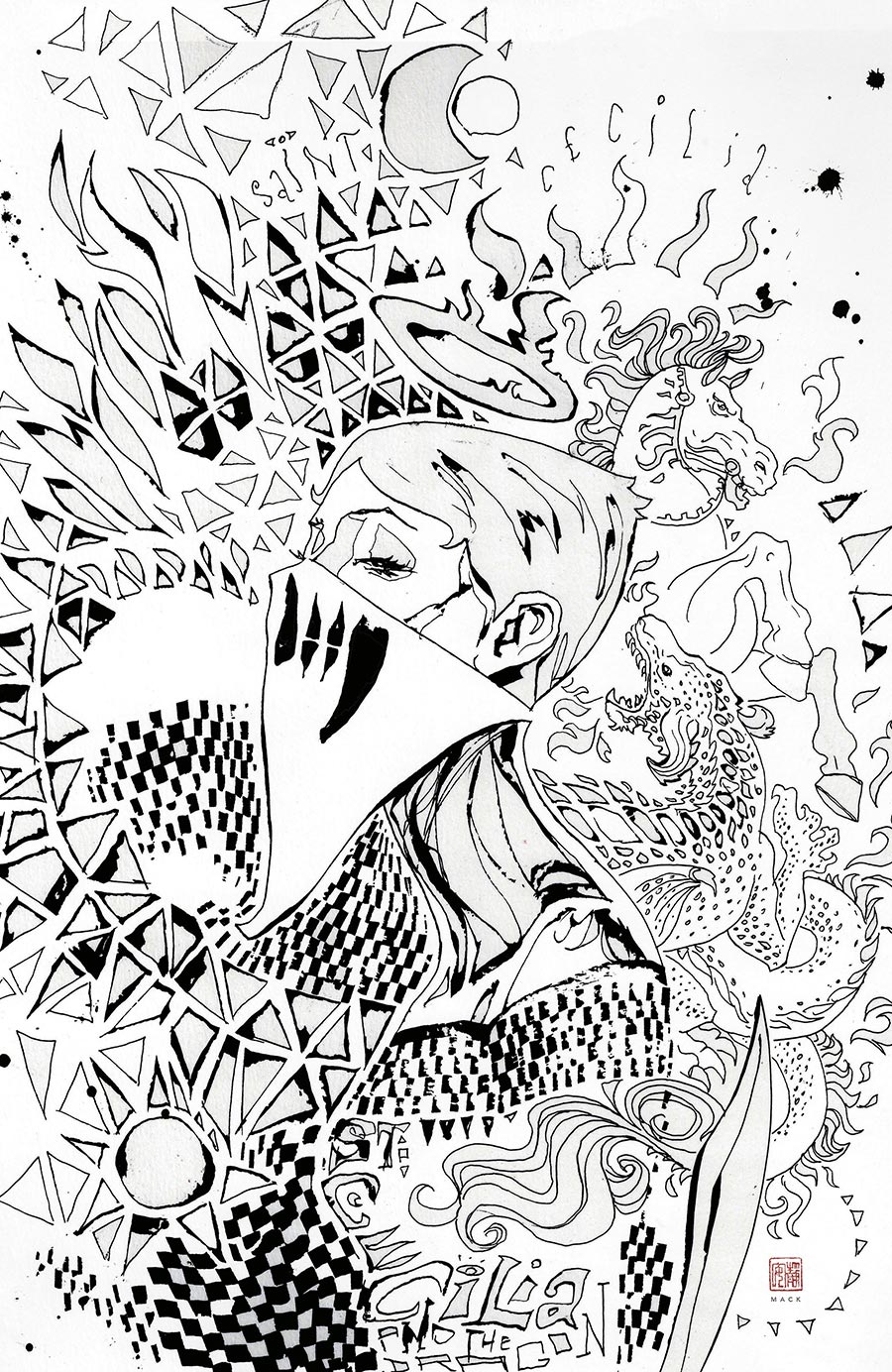 Fall Of The House Of Slaughter #1 Cover E Incentive David Mack Reveal Black & White Virgin Cover