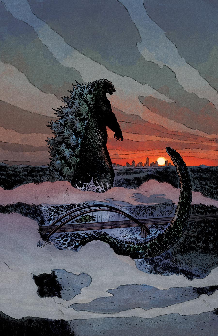 Godzilla vs America Godzilla vs Texas #1 (One Shot) Cover C Incentive Sam Lotfi Virgin Cover