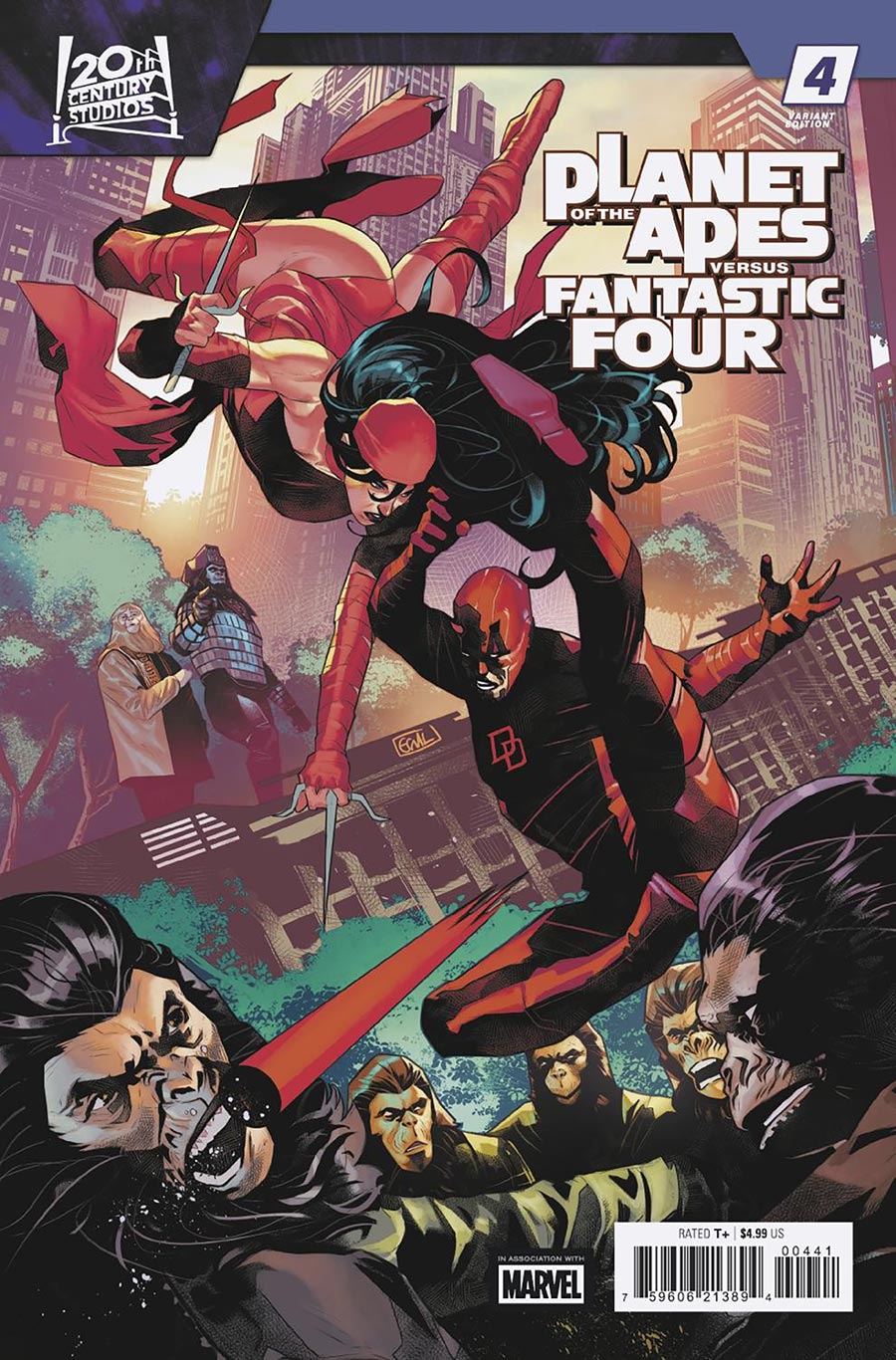 Planet Of The Apes vs Fantastic Four #4 Cover B Variant Edwin Galmon Versus Cover