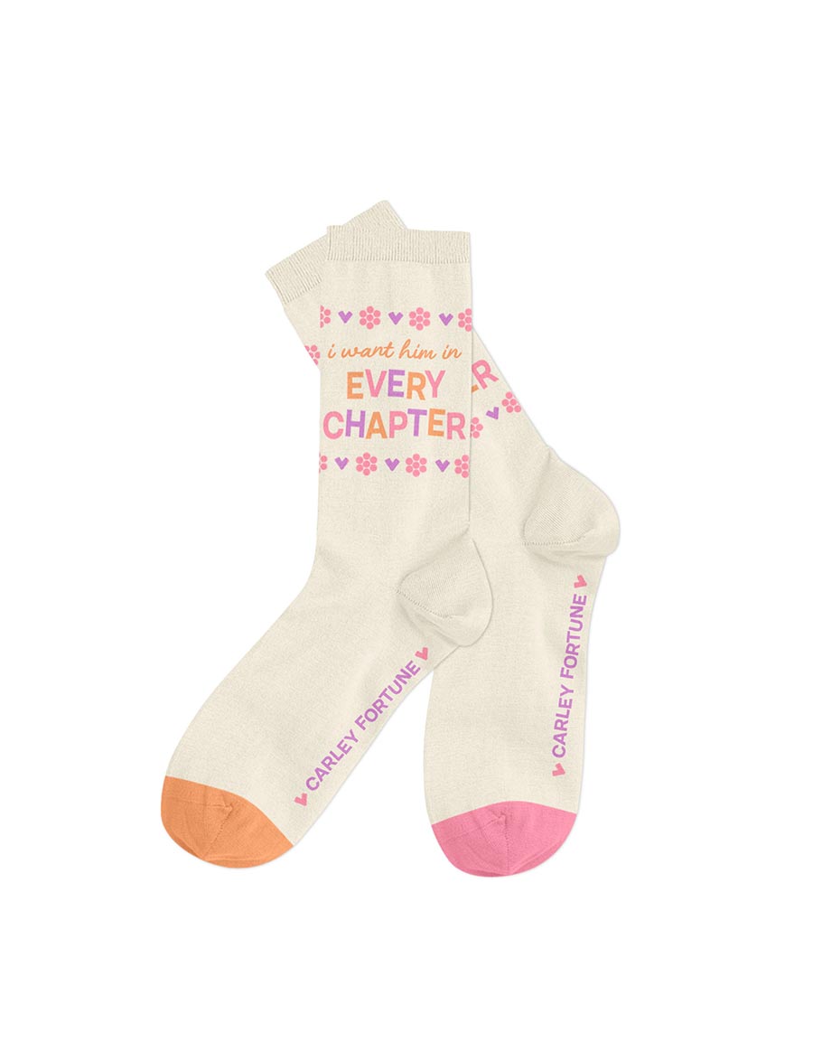 Carley Fortune Every Chapter Socks Large