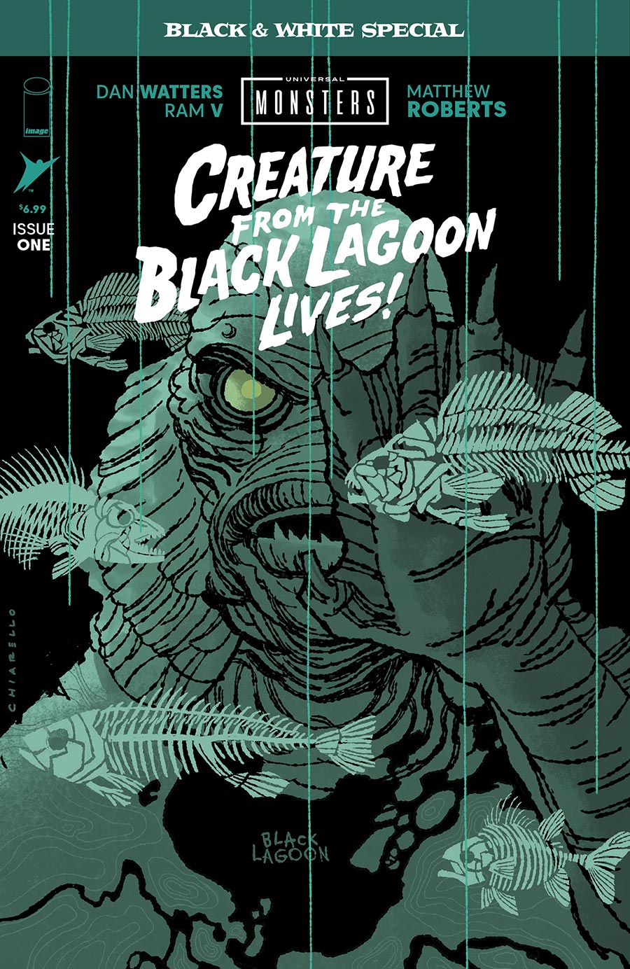 Universal Monsters Creature From The Black Lagoon Lives Black & White Special #1 Cover B Variant Mark Chiarello Cover