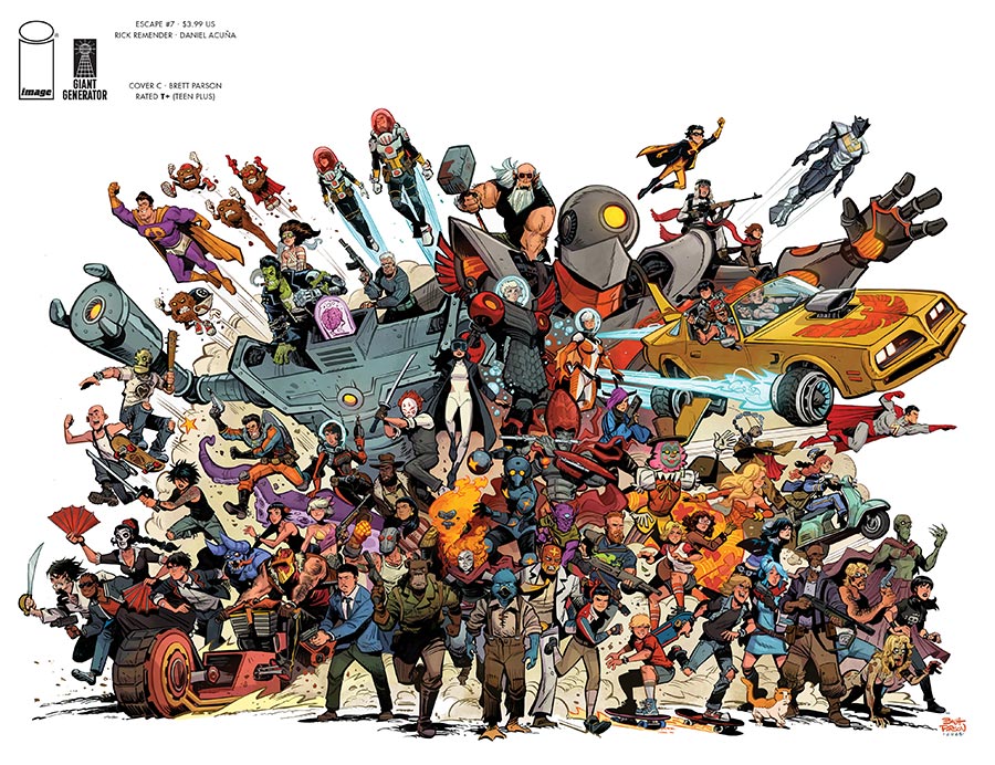 Escape #7 Cover C Incentive Brett Parson Giant Generator Group Shot Wraparound Variant Cover