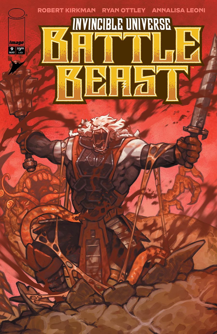 Invincible Universe Battle Beast #9 Cover E Incentive Crom Variant Cover