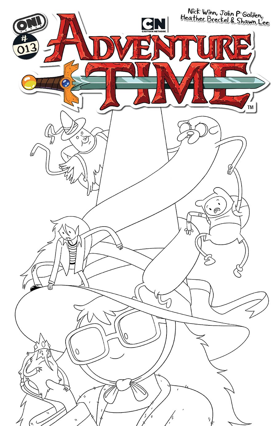 Adventure Time Vol 2 #13 Cover E Incentive Nick Winn Black & White Cover