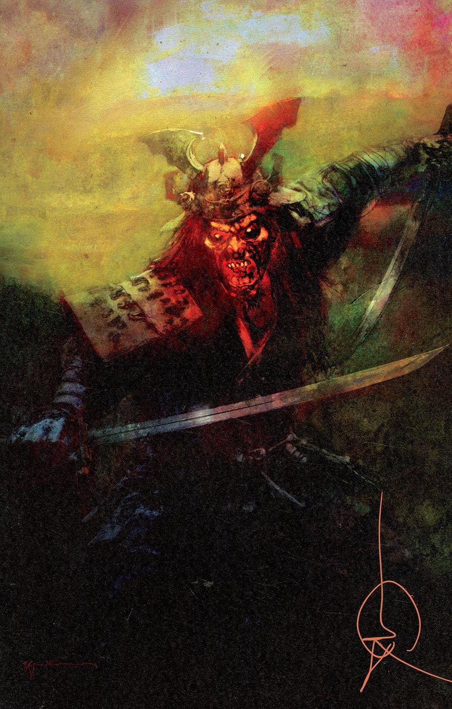 Dead Samurai #7 Cover C Incentive Bill Sienkiewicz Virgin Cover Signed By John Dolmayan