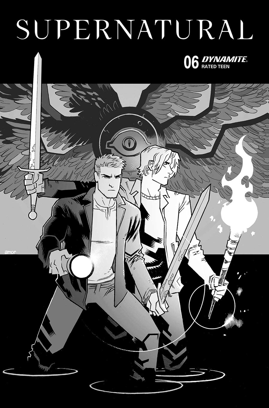 Supernatural Vol 2 #6 Cover K Variant John Amor Line Art Cover