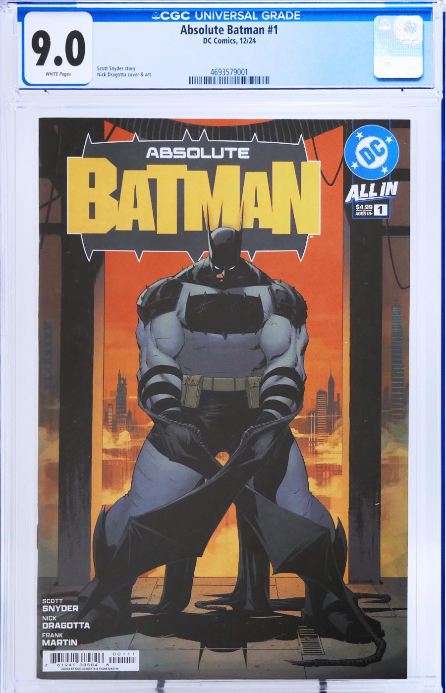 Absolute Batman #1 Cover Z-Z Regular Nick Dragotta Cover CGC 9.0 (DC All In)