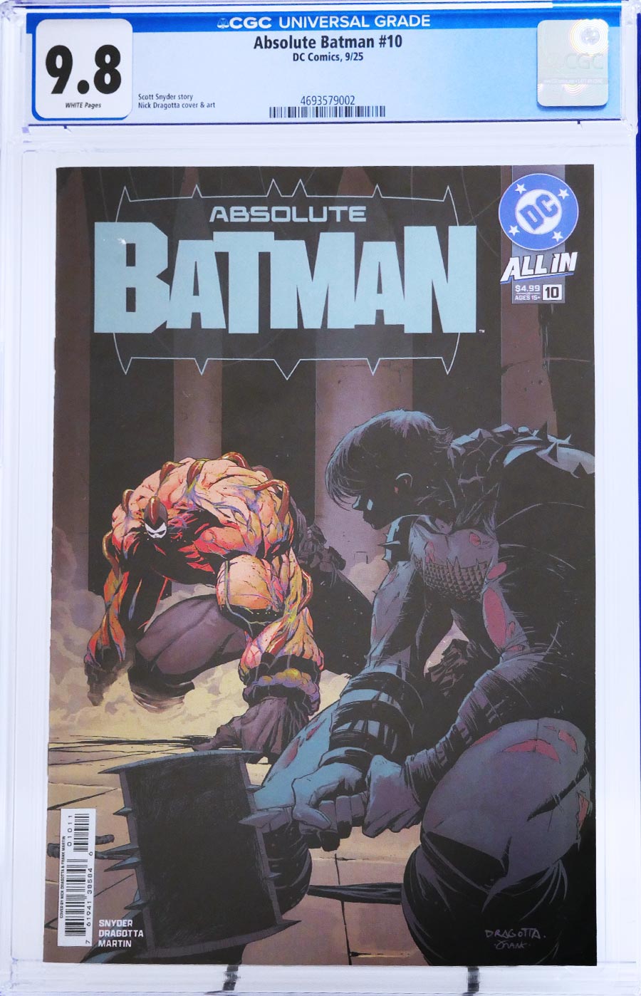 Absolute Batman #10 Cover H Regular Nick Dragotta Cover CGC 9.8 (DC All In)
